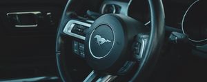 Preview wallpaper ford mustang, mustang, car, steering wheel, salon