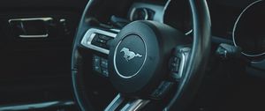 Preview wallpaper ford mustang, mustang, car, steering wheel, salon