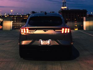 Preview wallpaper ford mustang, mustang, car, gray, rear view