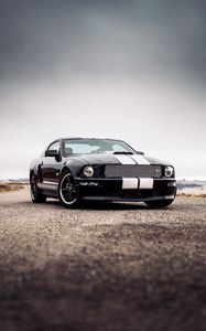 Preview wallpaper ford mustang, mustang, car, muscle car, black, road