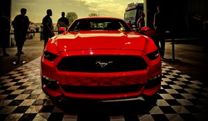 Preview wallpaper ford, mustang, red, front view