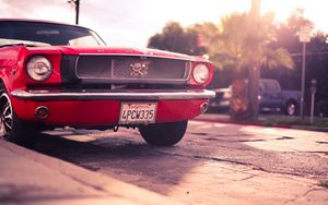 Preview wallpaper ford, mustang, red, auto