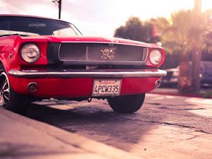 Preview wallpaper ford, mustang, red, auto