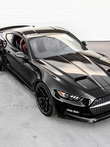 Preview wallpaper ford, mustang, rocket, black, top view