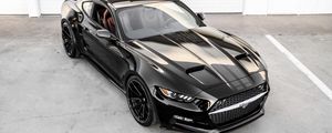 Preview wallpaper ford, mustang, rocket, black, top view