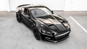 Preview wallpaper ford, mustang, rocket, black, top view