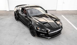 Preview wallpaper ford, mustang, rocket, black, top view