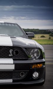 Preview wallpaper ford mustang, shelby, car, sports, front view
