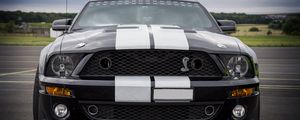 Preview wallpaper ford mustang, shelby, car, sports, front view