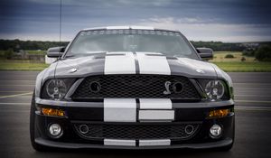 Preview wallpaper ford mustang, shelby, car, sports, front view