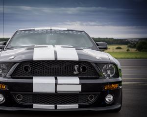 Preview wallpaper ford mustang, shelby, car, sports, front view