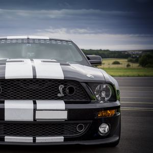 Preview wallpaper ford mustang, shelby, car, sports, front view
