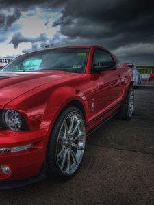 Preview wallpaper ford mustang shelby gt500, ford mustang, red, sports car, hdr