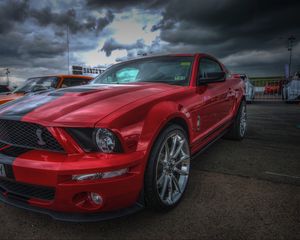 Preview wallpaper ford mustang shelby gt500, ford mustang, red, sports car, hdr