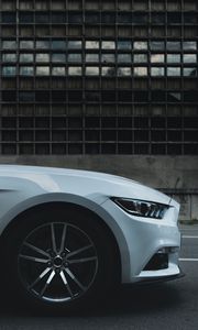 Preview wallpaper ford mustang, wheel, headlight, white