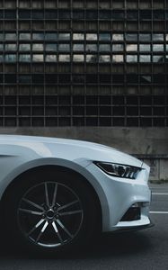 Preview wallpaper ford mustang, wheel, headlight, white