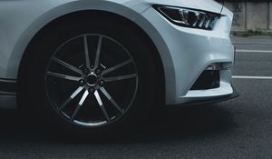 Preview wallpaper ford mustang, wheel, headlight, white