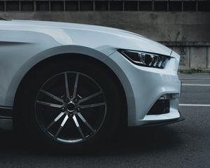Preview wallpaper ford mustang, wheel, headlight, white