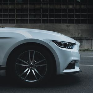 Preview wallpaper ford mustang, wheel, headlight, white