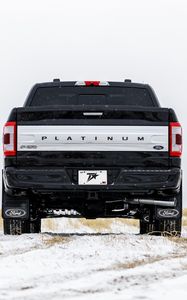 Preview wallpaper ford platinum, ford, car, black, suv, back view