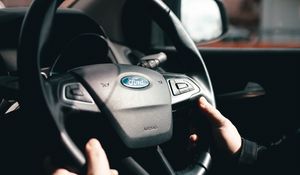 Preview wallpaper ford, steering wheel, hands, car