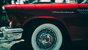Preview wallpaper ford thunderbird, ford, bumper, wheel
