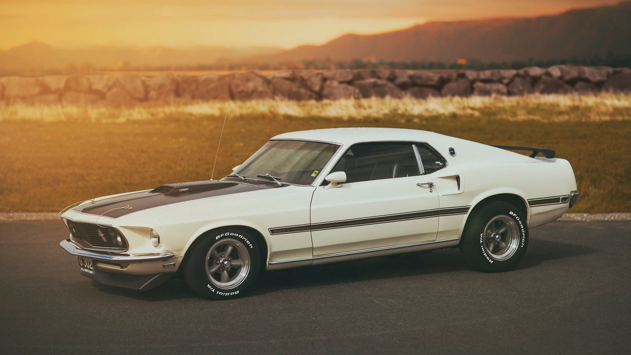 Wallpaper ford, white, mach 1, mustang