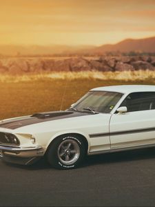 Preview wallpaper ford, white, mach 1, mustang