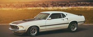Preview wallpaper ford, white, mach 1, mustang