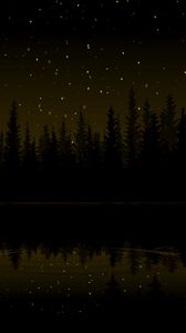 Preview wallpaper forest, dark, art, stars