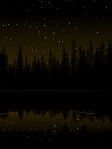 Preview wallpaper forest, dark, art, stars