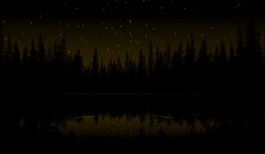 Preview wallpaper forest, dark, art, stars