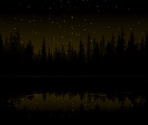 Preview wallpaper forest, dark, art, stars