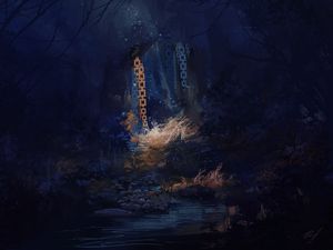 Preview wallpaper forest, dark, art