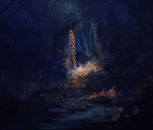 Preview wallpaper forest, dark, art