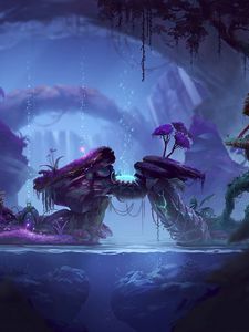 Preview wallpaper forest, fantasy, glow, water