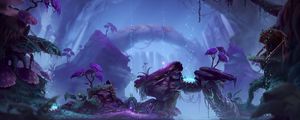 Preview wallpaper forest, fantasy, glow, water