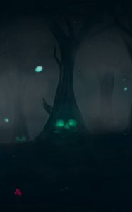 Preview wallpaper forest, fear, dark spots