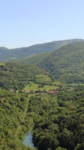 Preview wallpaper forest, hills, trees, sky, nature