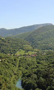Preview wallpaper forest, hills, trees, sky, nature