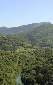 Preview wallpaper forest, hills, trees, sky, nature