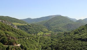 Preview wallpaper forest, hills, trees, sky, nature
