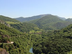 Preview wallpaper forest, hills, trees, sky, nature