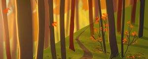 Preview wallpaper forest, path, autumn, nature, art