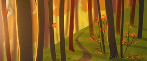Preview wallpaper forest, path, autumn, nature, art