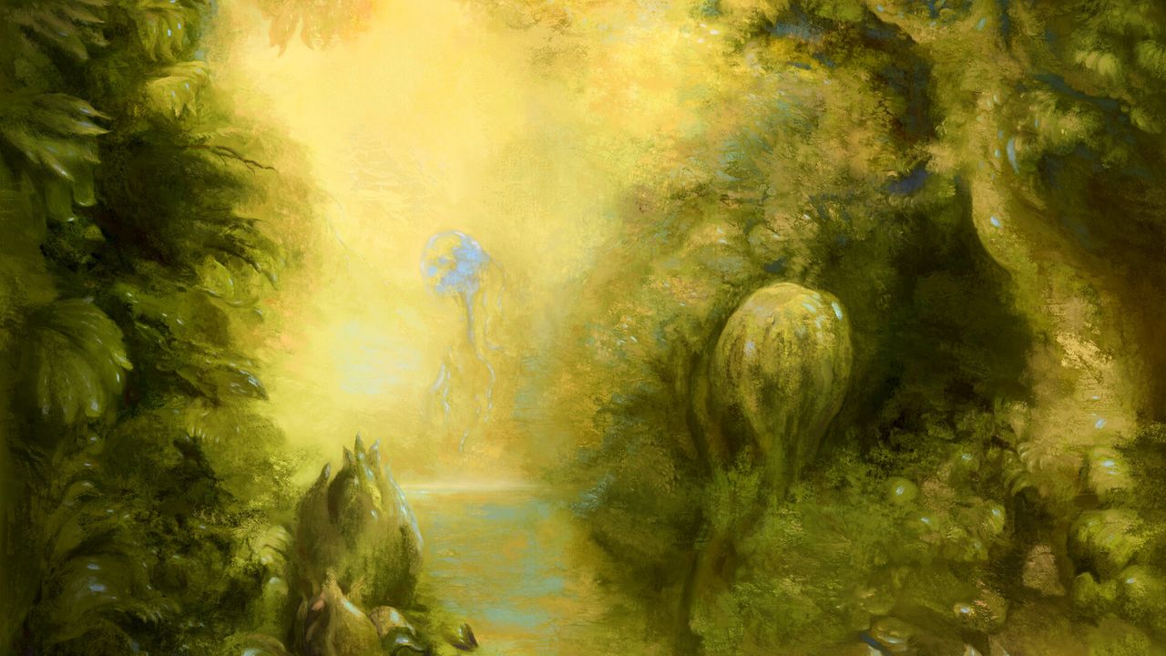 Wallpaper forest, plants, fantasy, paint, art