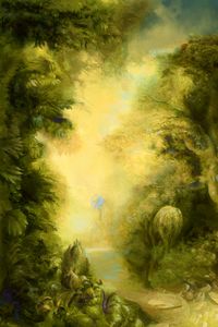 Preview wallpaper forest, plants, fantasy, paint, art
