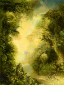 Preview wallpaper forest, plants, fantasy, paint, art