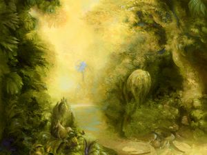 Preview wallpaper forest, plants, fantasy, paint, art