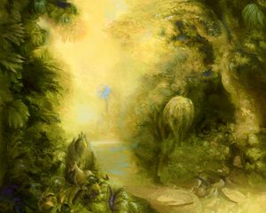 Preview wallpaper forest, plants, fantasy, paint, art